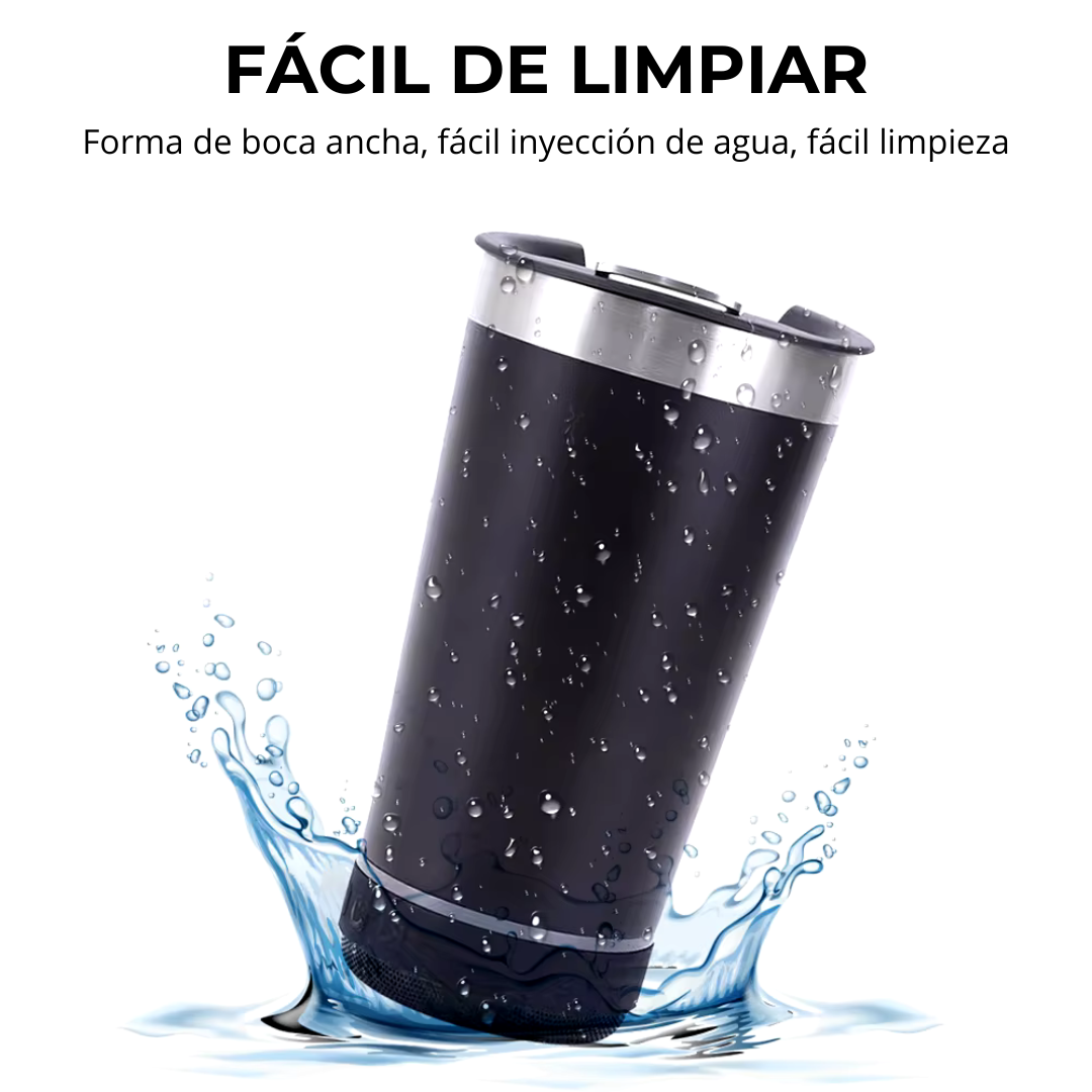 CupSmart - VASO TERMO PARLANTE BLUETOOTH 3 EN 1