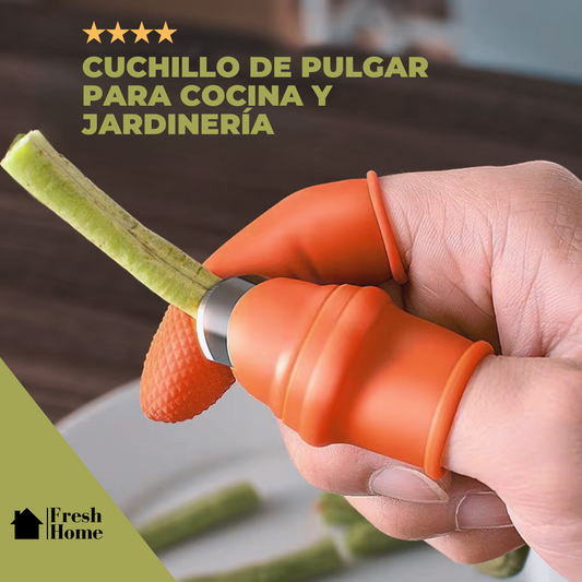 VeggieCutter - CUCHILLO DE PULGAR PARA COCINA Y JARDINERÍA - 2X1