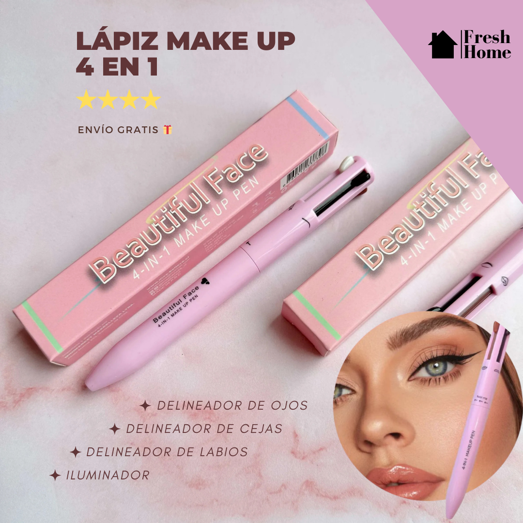 LÁPIZ MAKE UP 4 EN 1 PREMIUM: ¡TODO LO QUE NECESITAS, EN UN SOLO PRODUCTO!