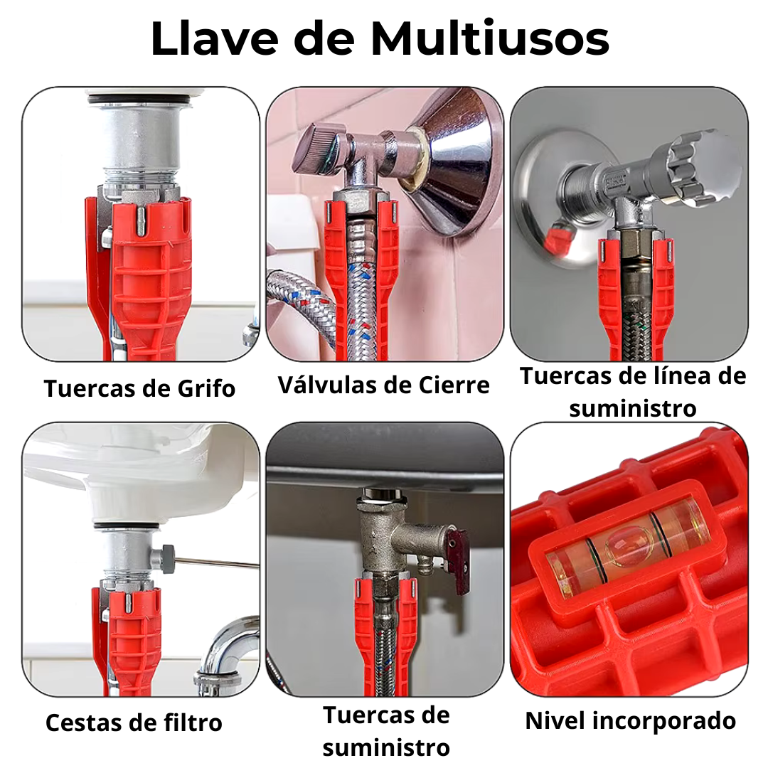 MasterFix - Llave Gasfitería Multifuncional 8 en 1