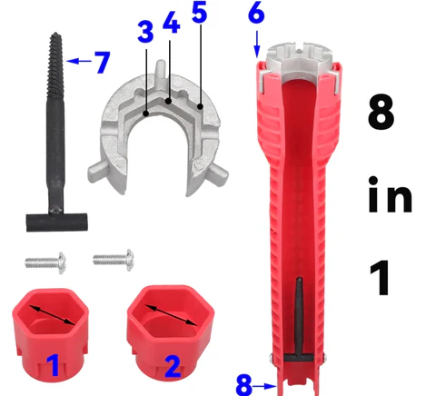 MasterFix - Llave Gasfitería Multifuncional 8 en 1