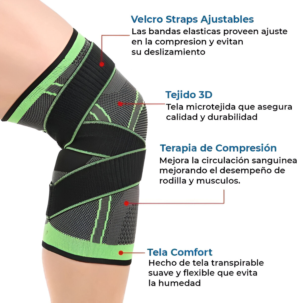 Rodillera 360° de Compresión Deportiva (2X1) - Evita lesiones