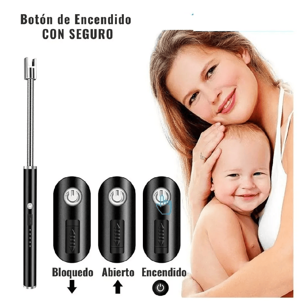 FlamePro - ENCENDEDOR ELÉCTRICO 360° RECARGABLE USB - 2X1