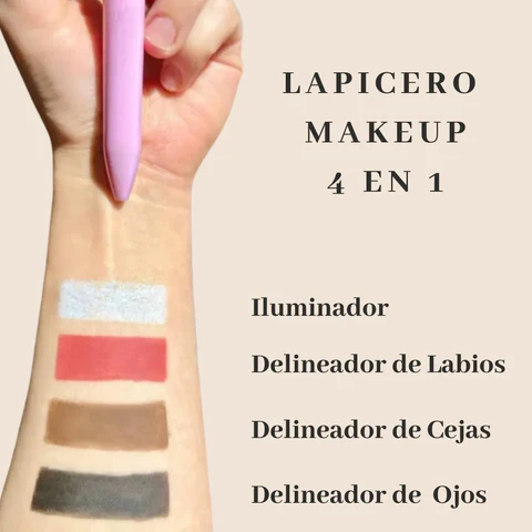 LÁPIZ MAKE UP 4 EN 1 PREMIUM: ¡TODO LO QUE NECESITAS, EN UN SOLO PRODUCTO!