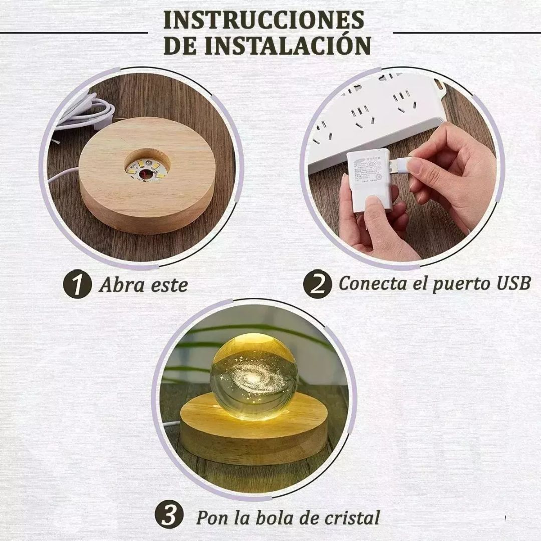 PrismAura- LÁMPARA ESFERA DE CRISTAL LED