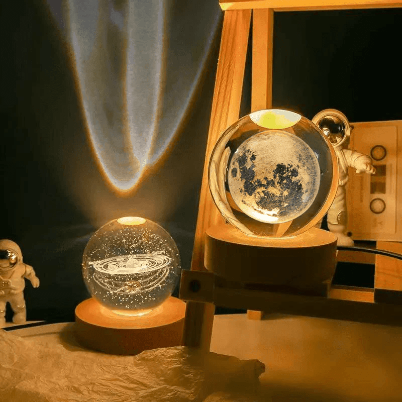 PrismAura- LÁMPARA ESFERA DE CRISTAL LED