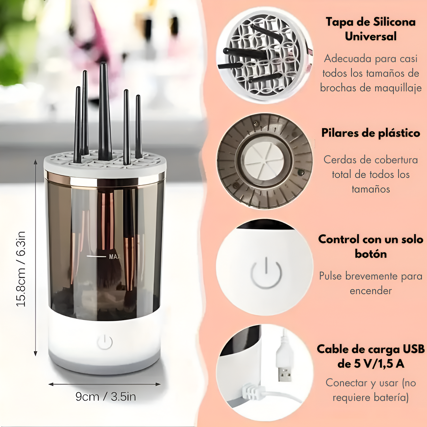 SonicBrush: Limpiador de Brochas de Maquillaje