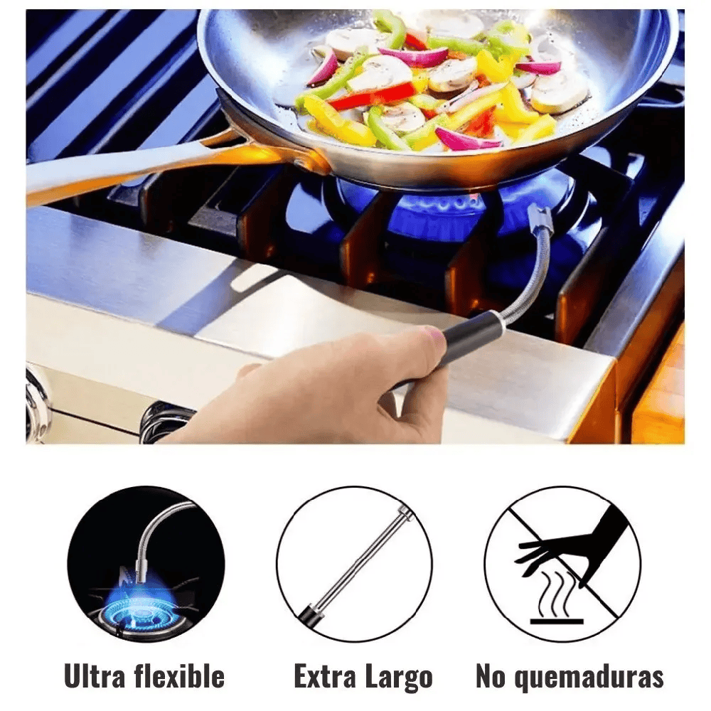 FlamePro - ENCENDEDOR ELÉCTRICO 360° RECARGABLE USB - 2X1