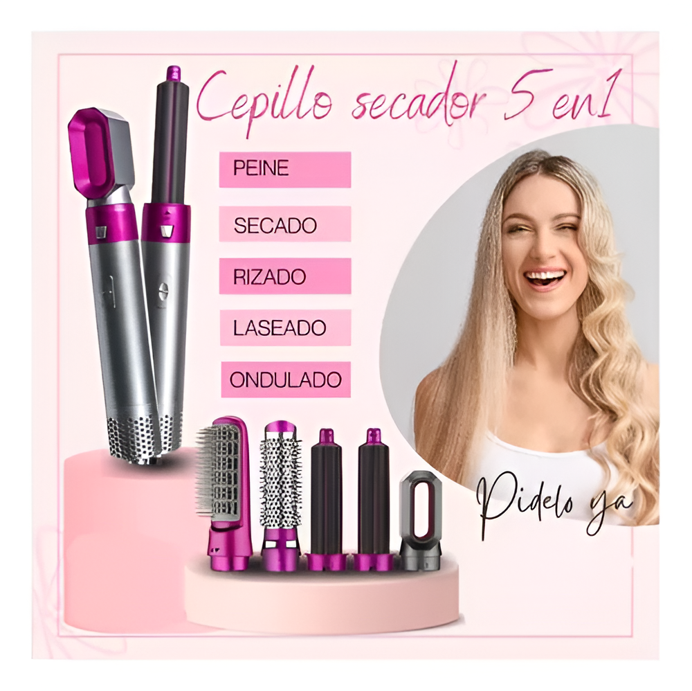 Nuevo GLAM BRUSH PRO Cepillo Secador 5 en 1 Profesional